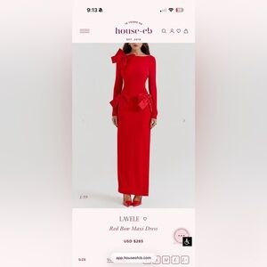 House of CB Red Bow Maxi Dress